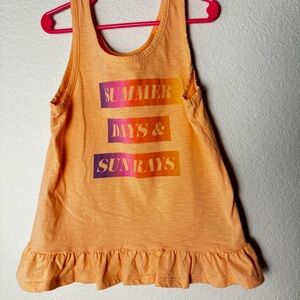 Cat & Jack Girls Summer Days And Sun Rays Tank Top With Ruffle Bottom, Size 7/8